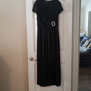 Floor length black dress